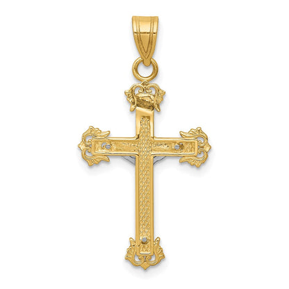 14K Bicolor Diamantiert Kruzifix Anhänger