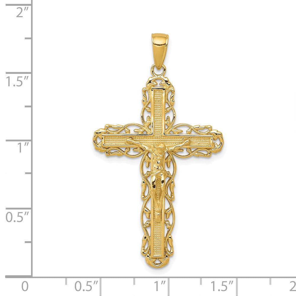 14K Gelbgold Kruzifix-Anhänger
