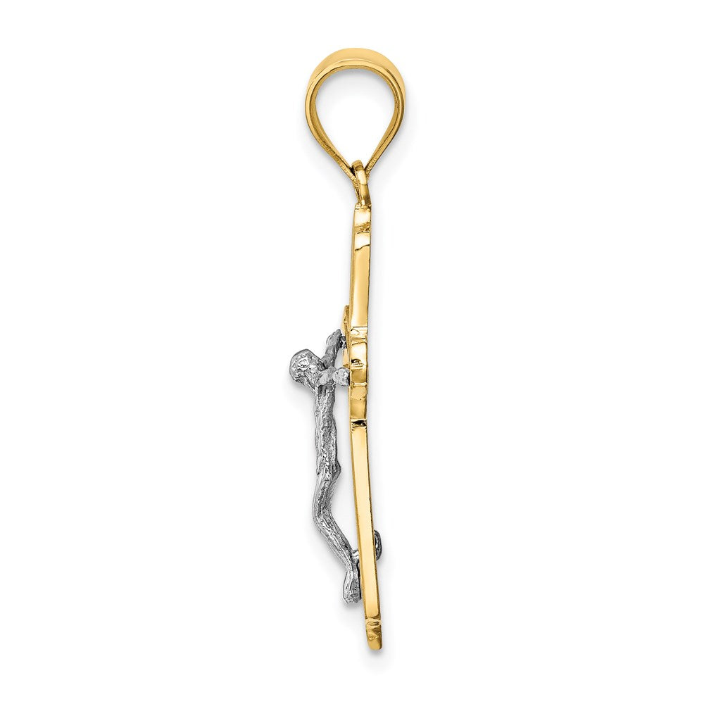 14K Bicolor Gold Kruzifix-Anhänger