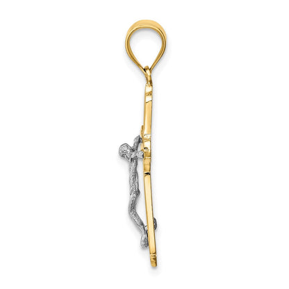 14K Bicolor Gold Kruzifix-Anhänger