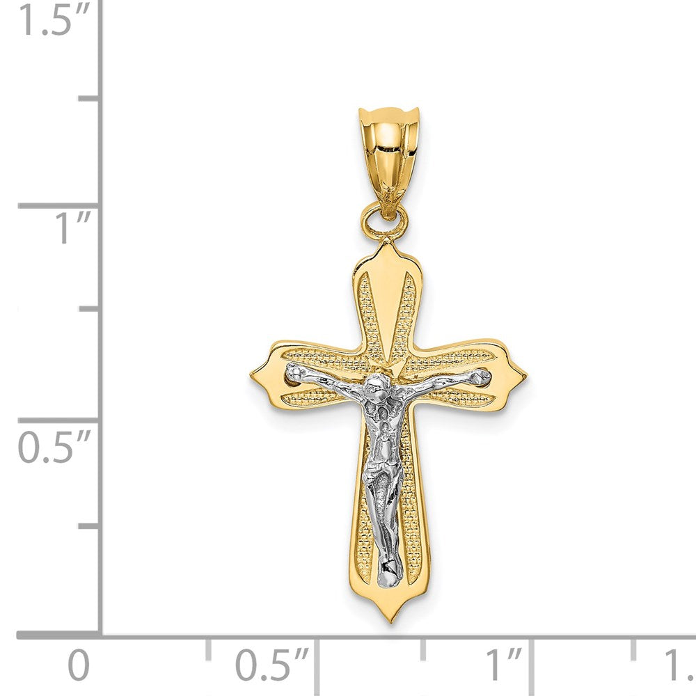 14K Bicolor Gold Kruzifix-Anhänger