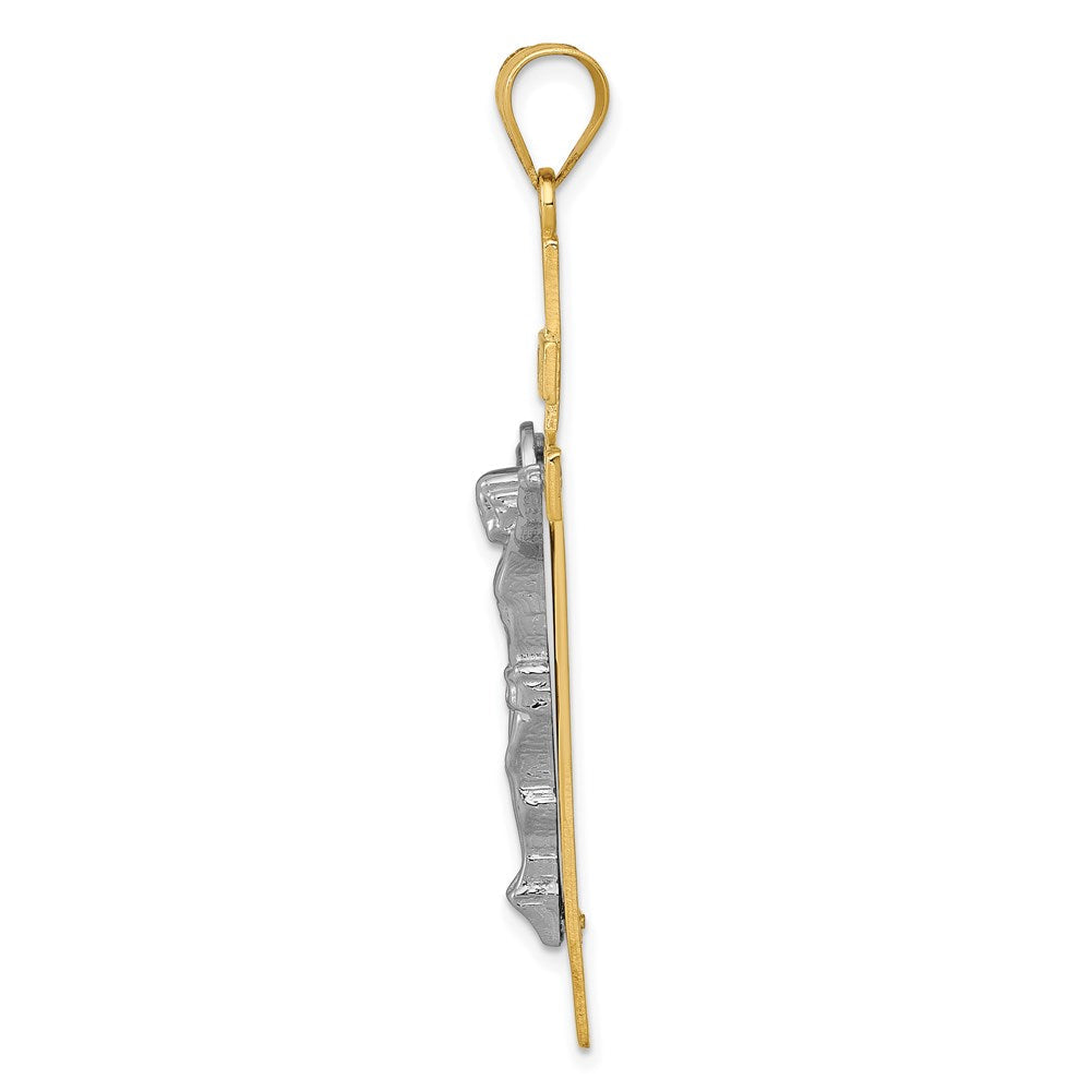 14K Bicolor Gold INRI Kruzifix-Anhänger