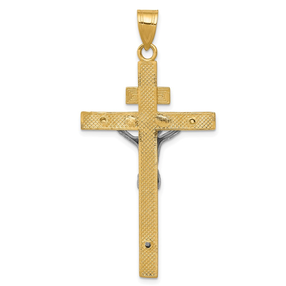 14K Bicolor Gold INRI Kruzifix-Anhänger