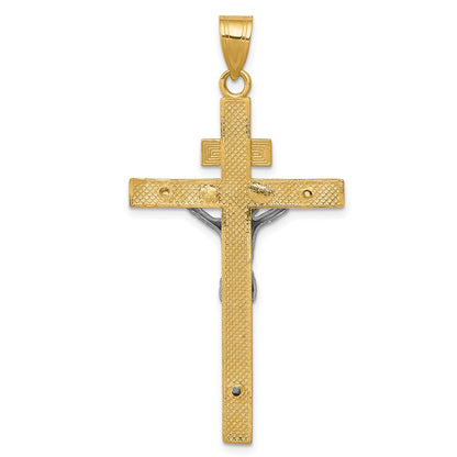 14K Bicolor Gold INRI Kruzifix-Anhänger
