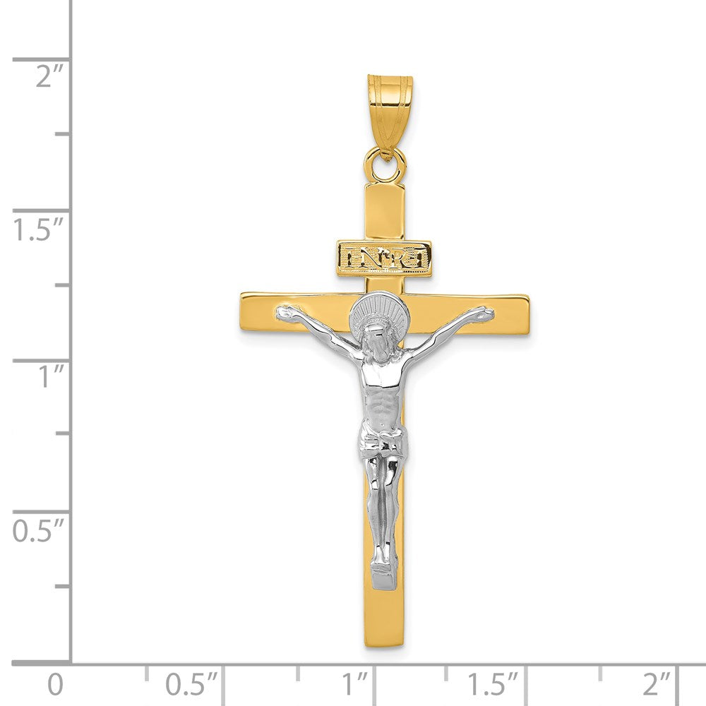 14K Bicolor Gold INRI Kruzifix-Anhänger