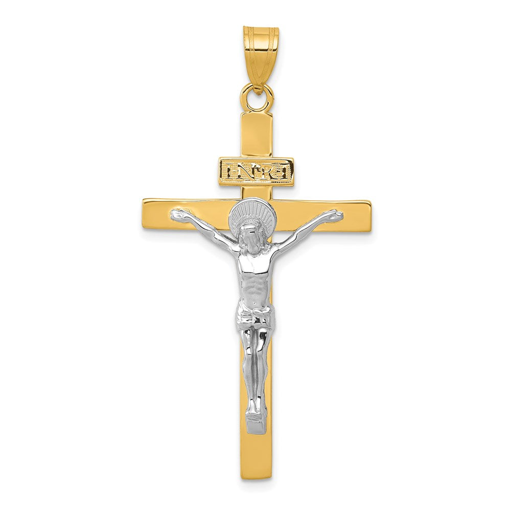 14K Bicolor Gold INRI Kruzifix-Anhänger