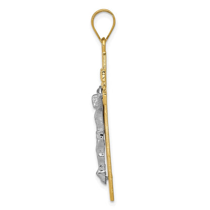 14K Bicolor-Gold INRI-Kruzifix-Anhänger
