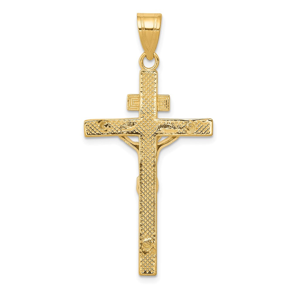 14K Bicolor-Gold INRI-Kruzifix-Anhänger