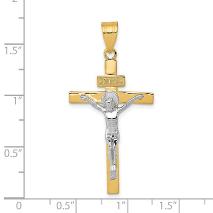 14K Bicolor-Gold INRI-Kruzifix-Anhänger