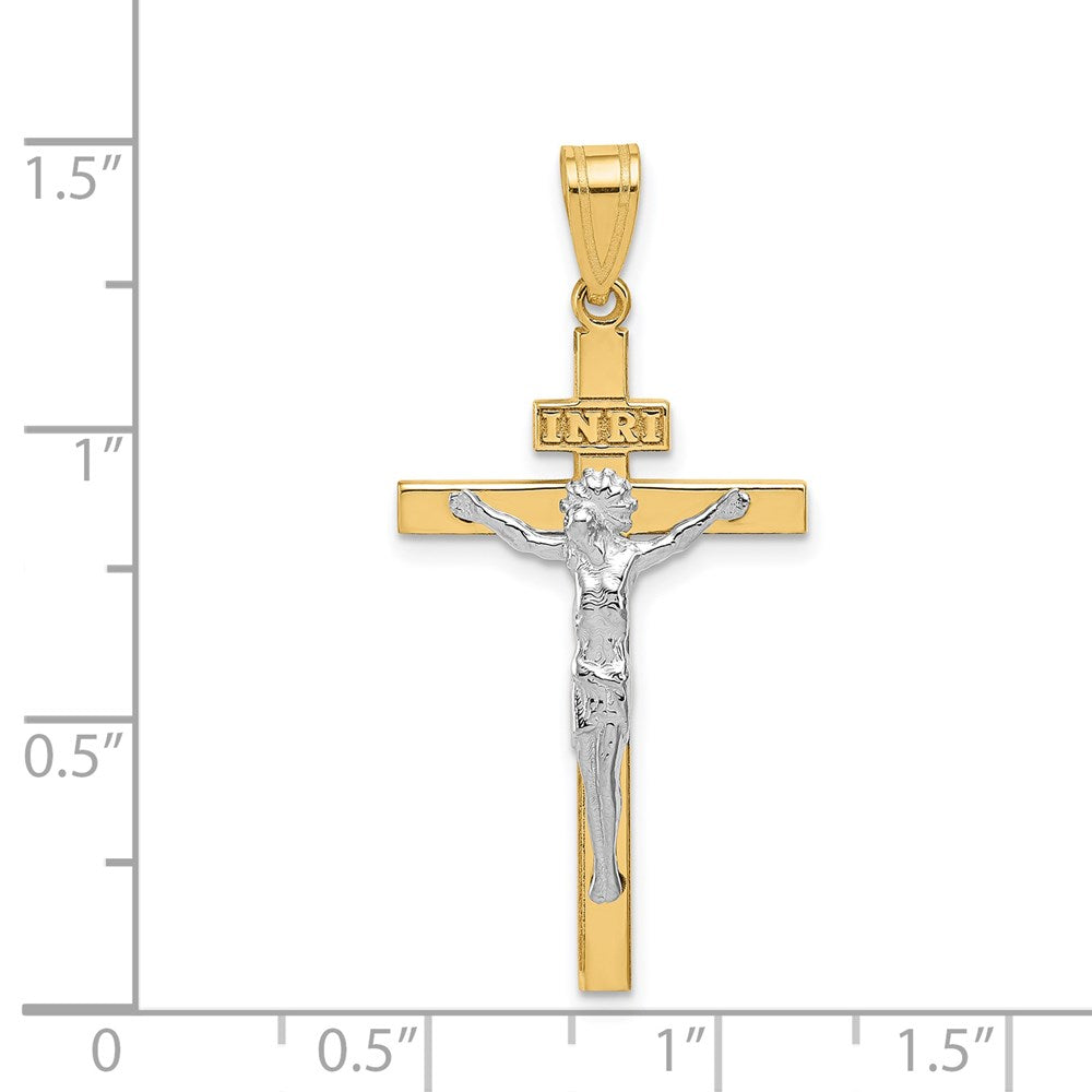 14K Bicolor Inri Kruzifix Anhänger