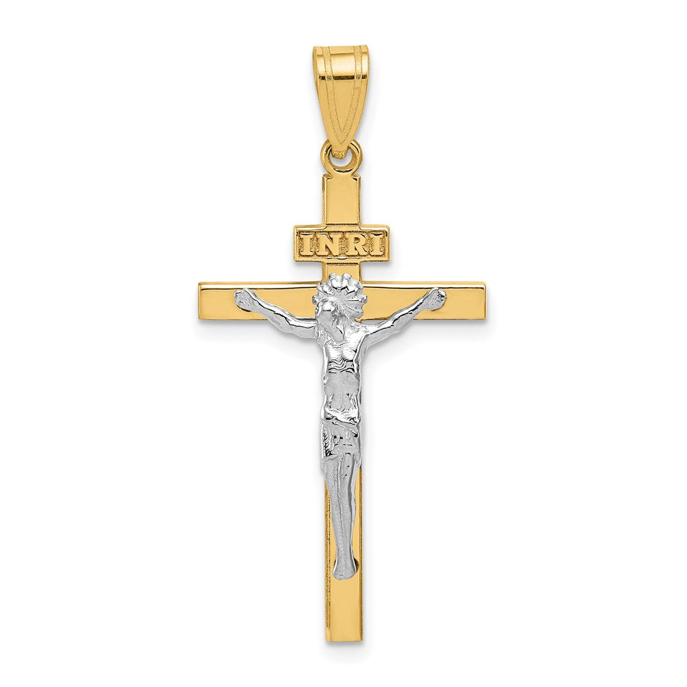 14K Bicolor Inri Kruzifix Anhänger