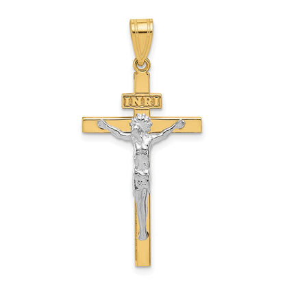 14K Bicolor Inri Kruzifix Anhänger