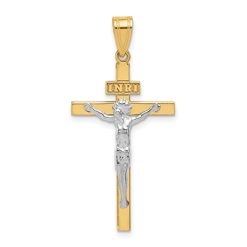 14K Bicolor Inri Kruzifix Anhänger