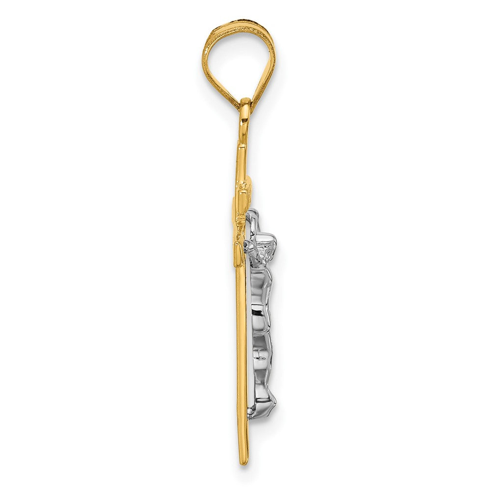 14K Bicolor Inri Kruzifix Anhänger