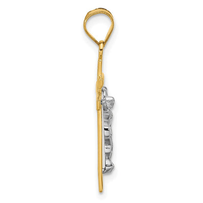 14K Bicolor Inri Kruzifix Anhänger