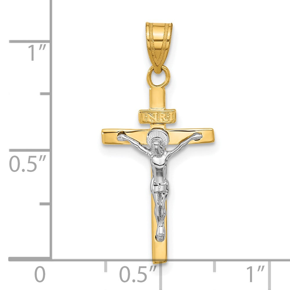 14K Bicolor Inri Kruzifix Anhänger