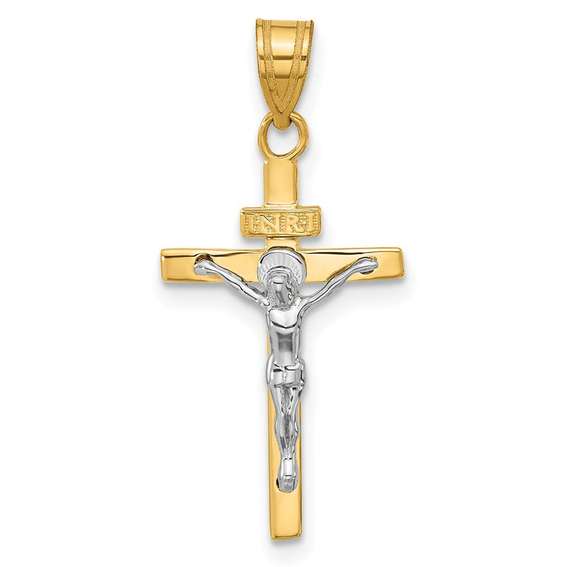 14K Bicolor Inri Kruzifix Anhänger