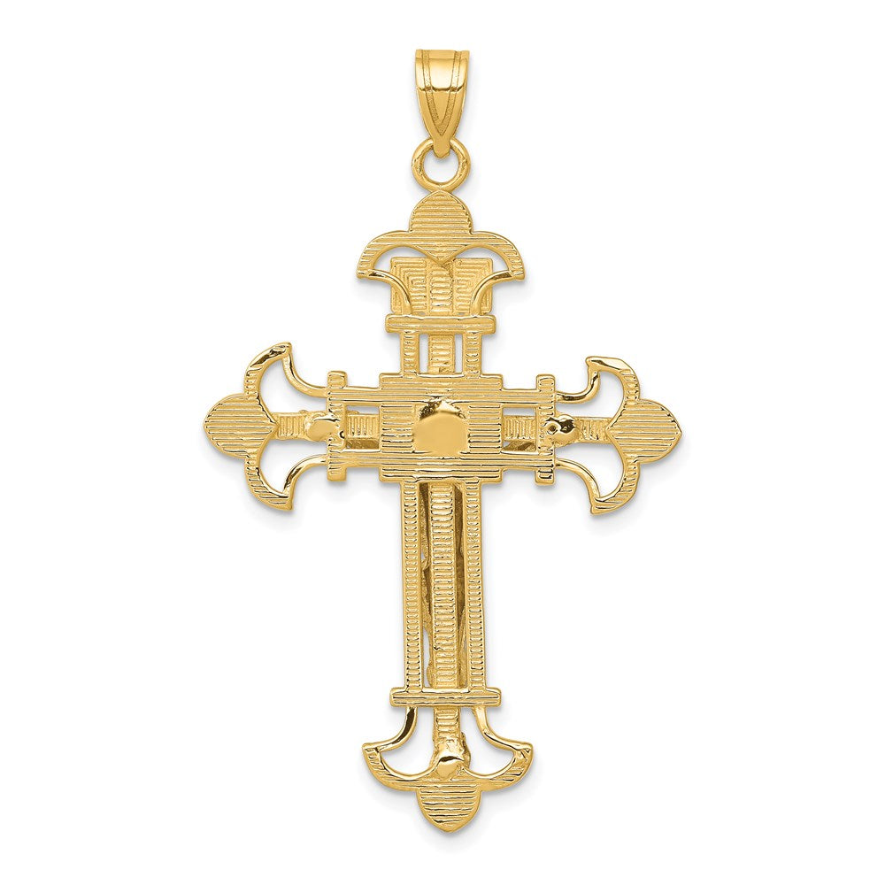 14K Bicolor-Gold INRI-Kruzifix-Anhänger