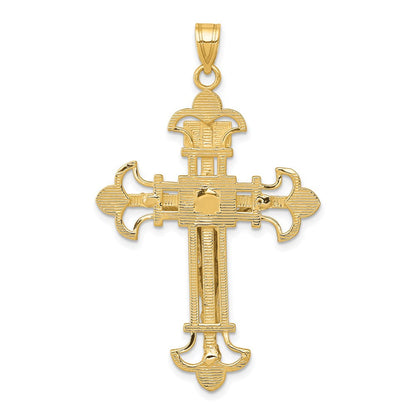 14K Bicolor-Gold INRI-Kruzifix-Anhänger