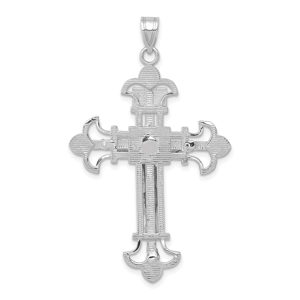 14K Weißgold Inri-Kruzifix-Anhänger