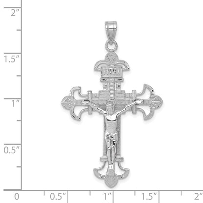 14K Weißgold Inri-Kruzifix-Anhänger