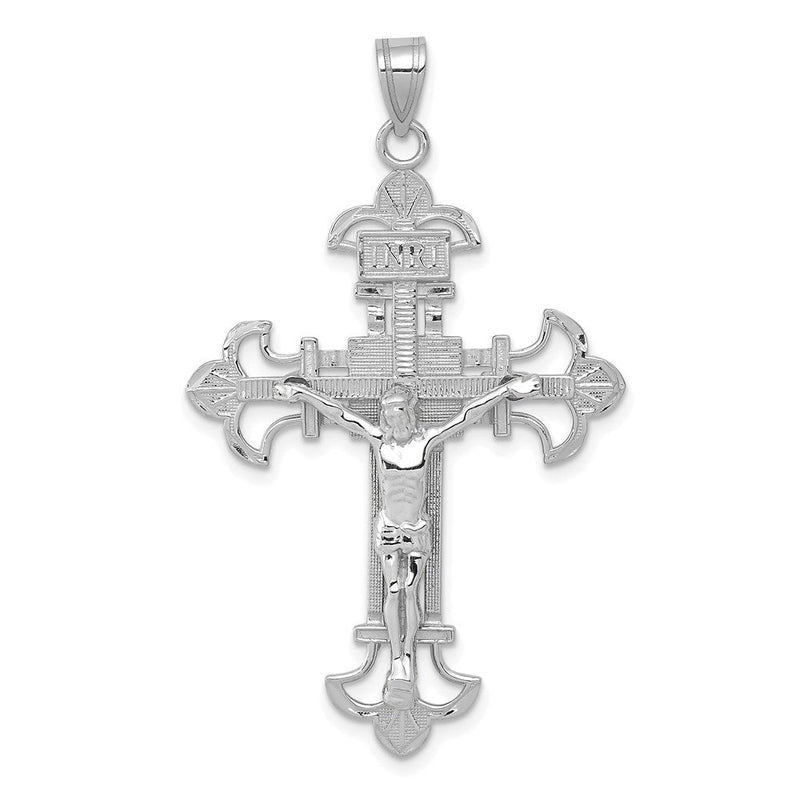14K Weißgold Inri-Kruzifix-Anhänger