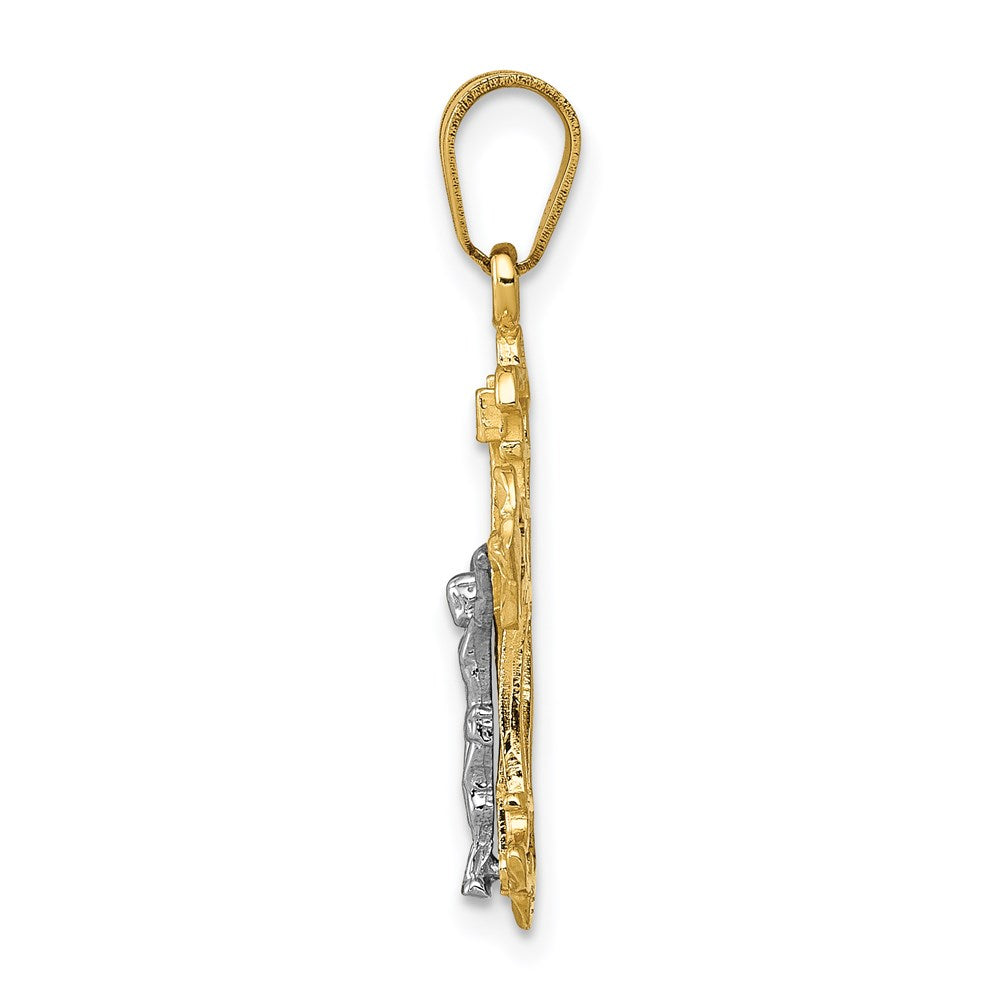 14K Bicolor Inri Kruzifix Charm
