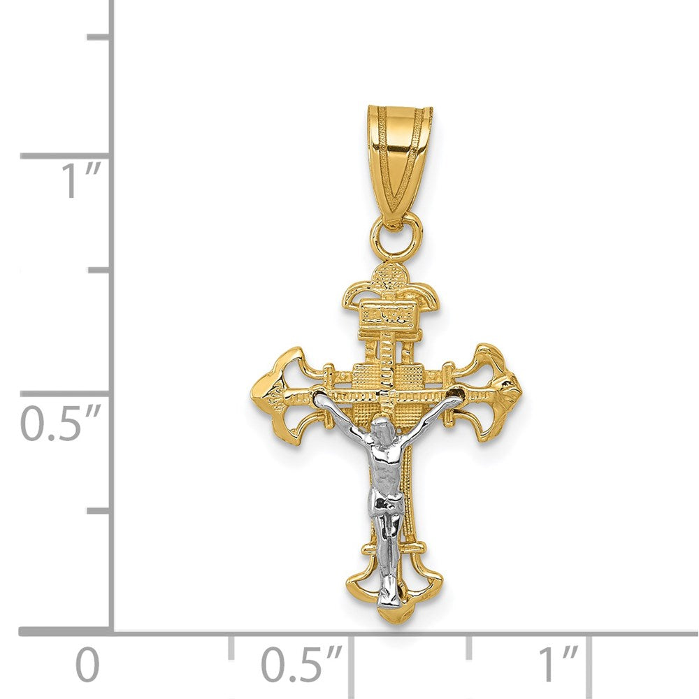14K Bicolor Inri Kruzifix Charm
