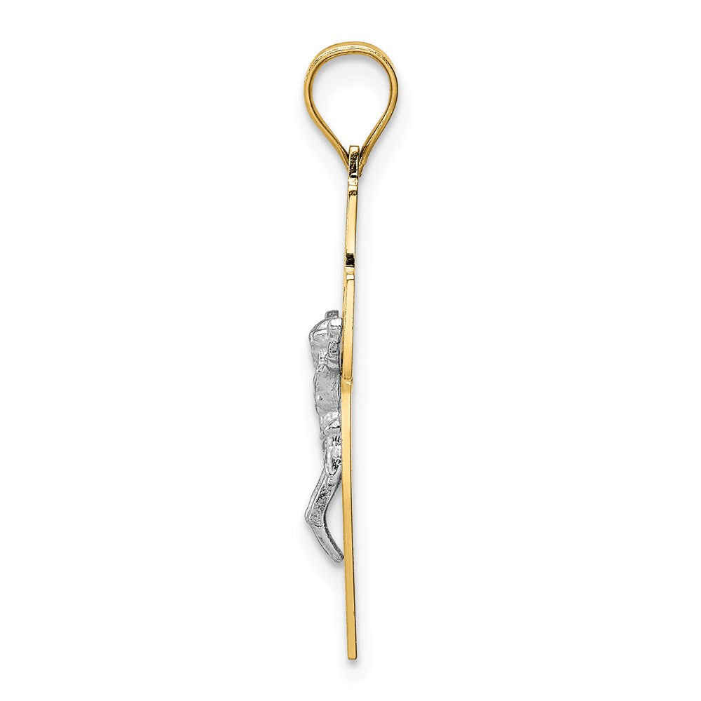 14K Bicolor Kruzifix Anhänger