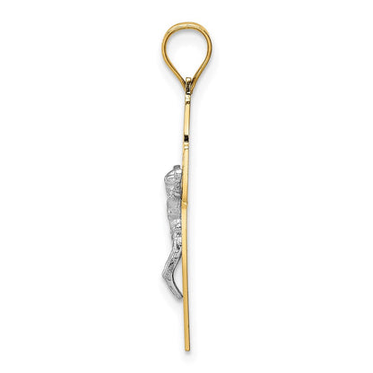 14K Bicolor Kruzifix Anhänger