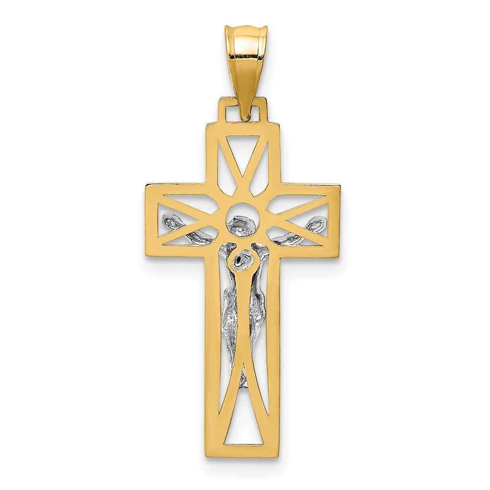 14K Bicolor Kruzifix Anhänger
