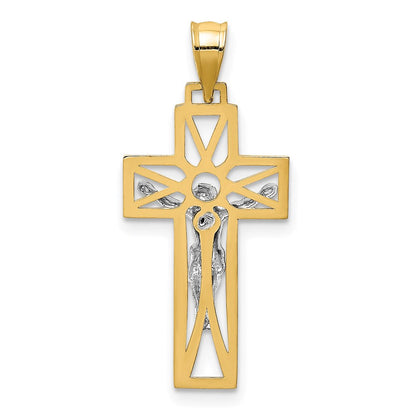 14K Bicolor Kruzifix Anhänger