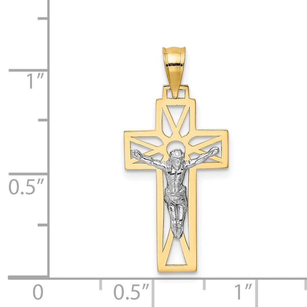 14K Bicolor Kruzifix Anhänger