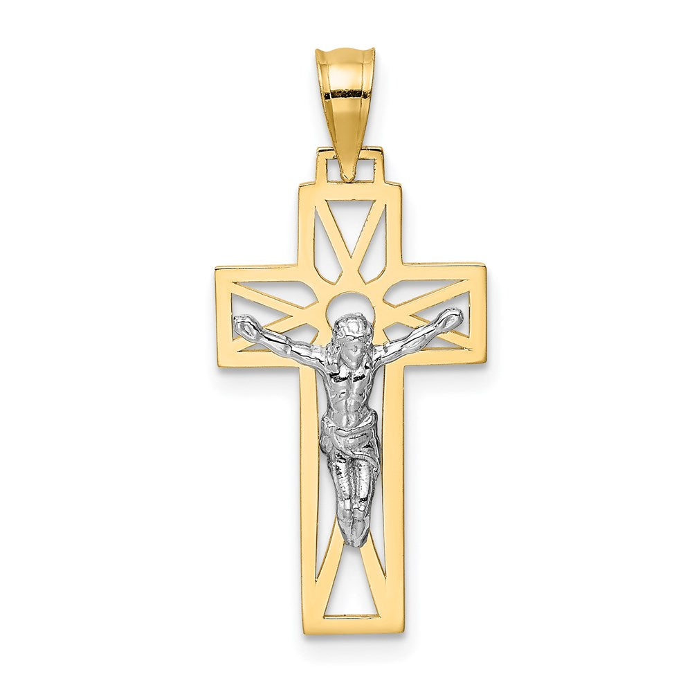 14K Bicolor Kruzifix Anhänger
