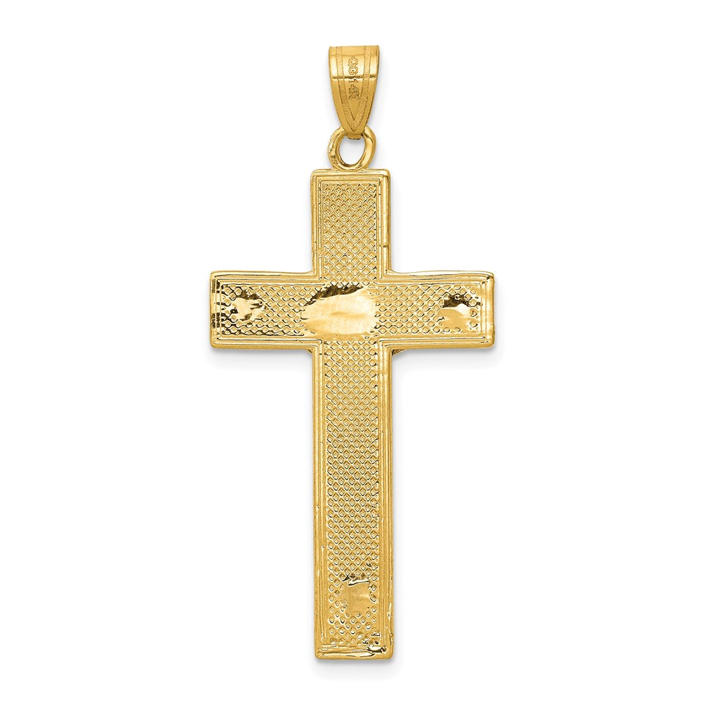 14K Bicolor Gold Diamantgeschliffener Kruzifix-Anhänger