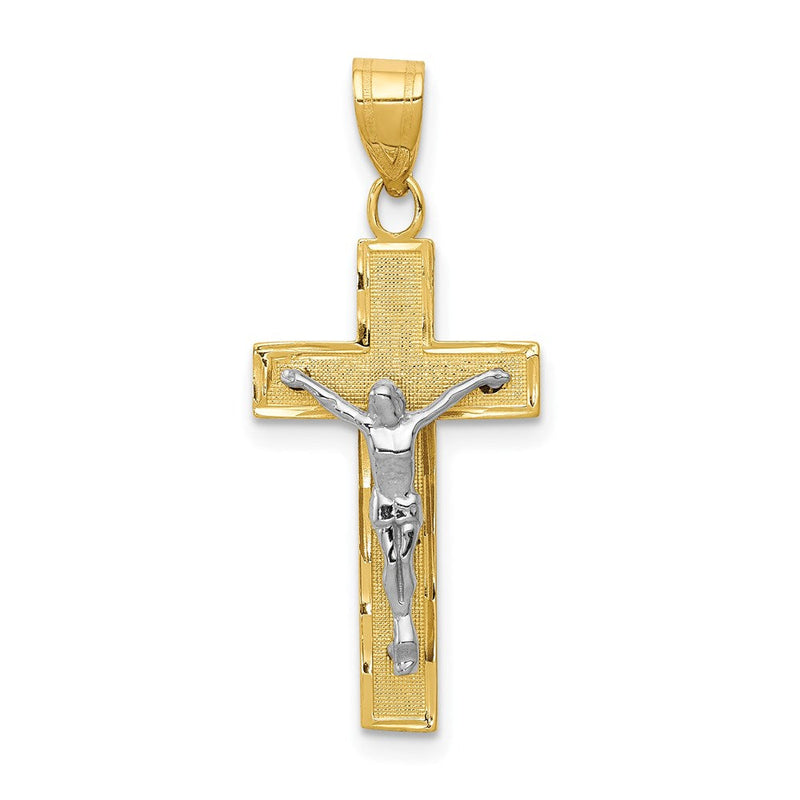 14K Bicolor Diamantiert Kruzifix Charm