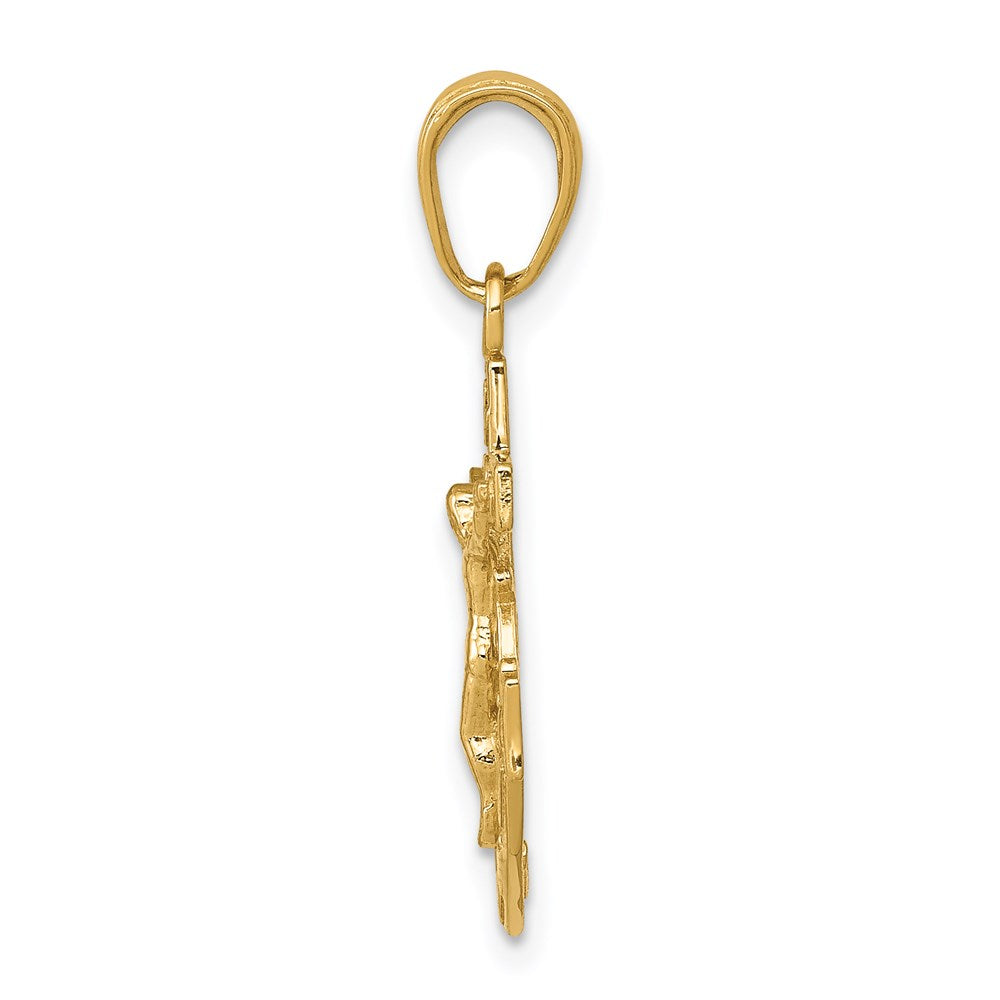 14K Gelbgold Mariners Kruzifix Anhänger