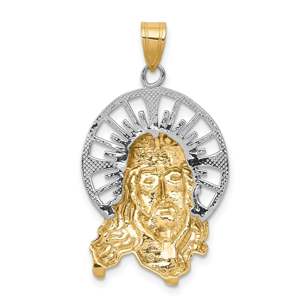 14K Tricolor Gold Diamant-geschliffener Christus-Charm