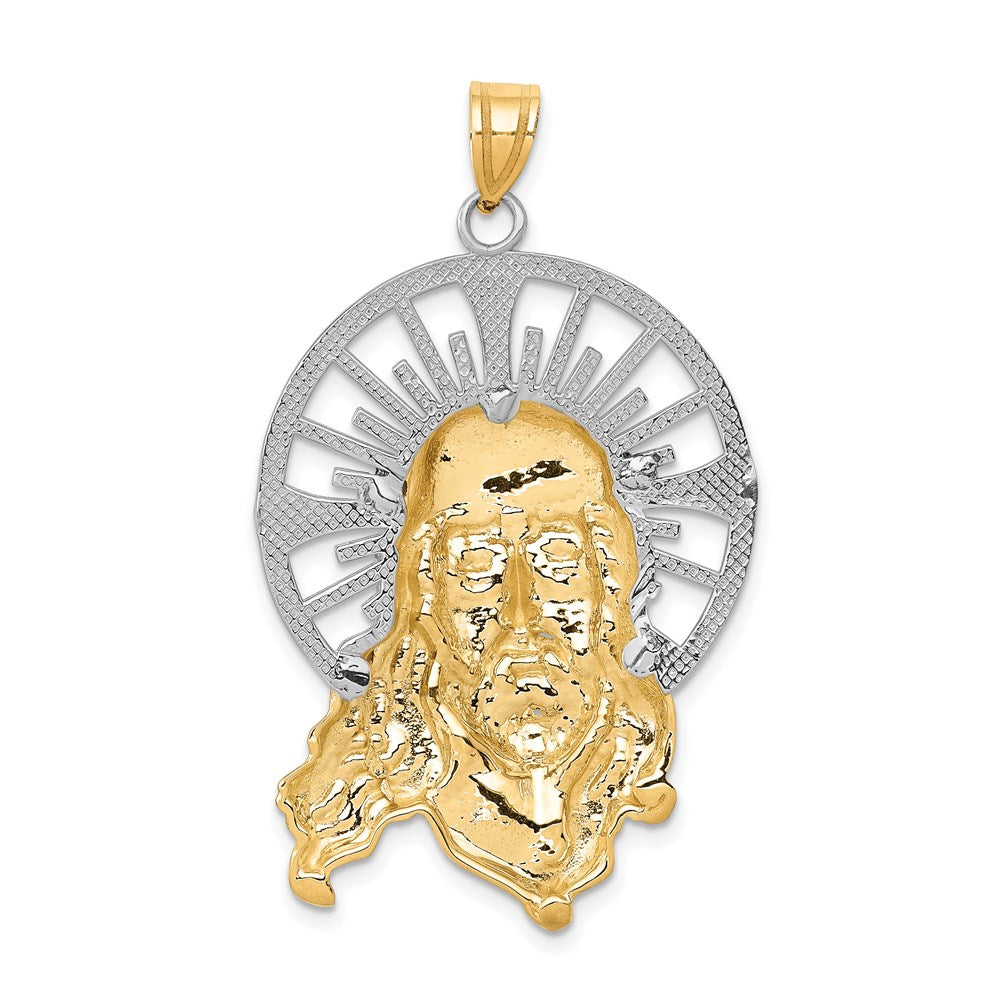 14K Tricolor Gold Diamant-geschliffener Christus-Anhänger
