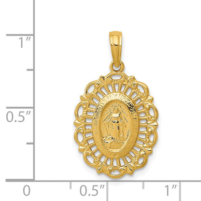 14K Gelbgold Ovales Wundertätige-Medaille-Anhänger** Wait — Korrektur der Genus-/Endungsübereinstimmung: **14K Gelbgold Ovaler Wundertätige-Medaille-Anhänger