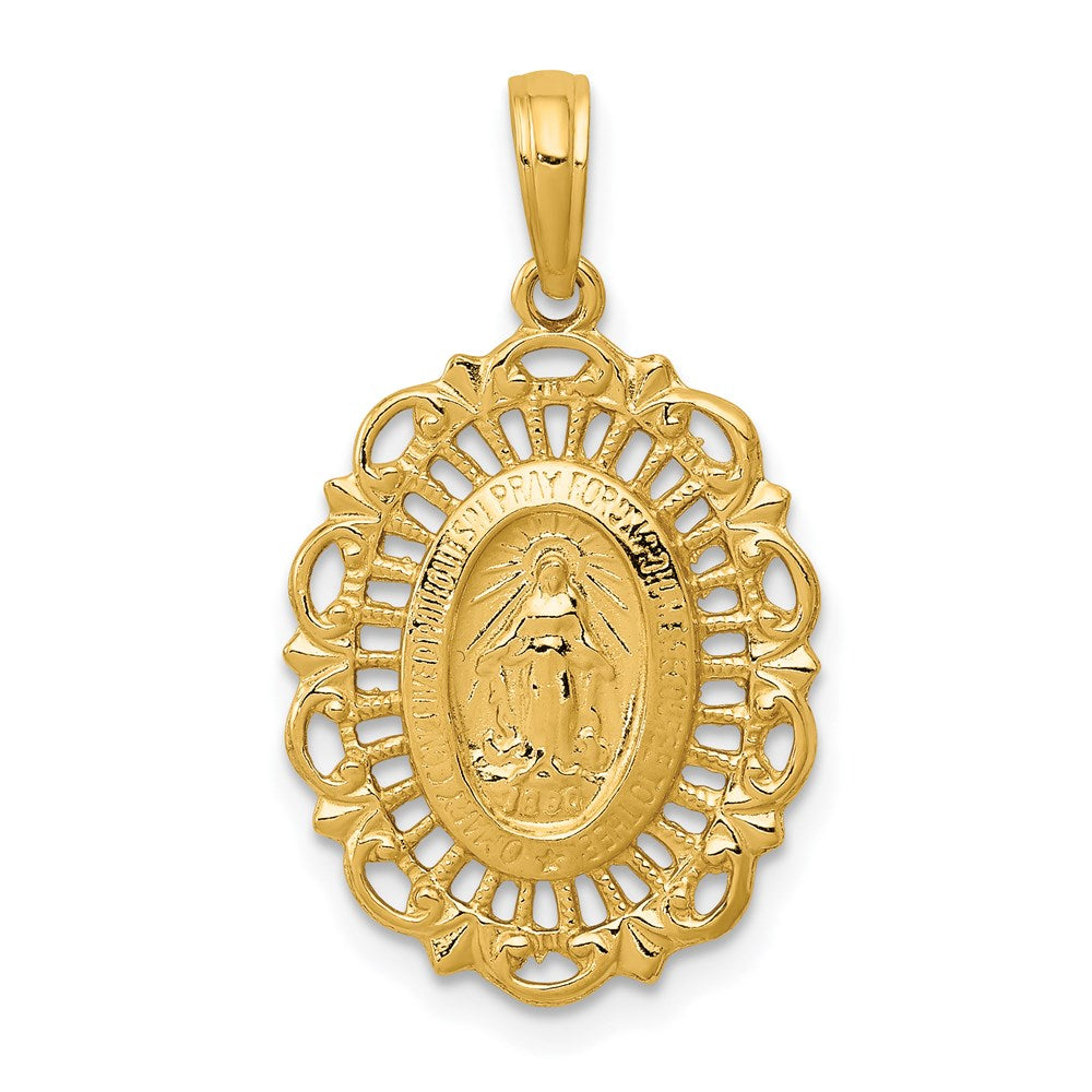 14K Gelbgold Ovales Wundertätige-Medaille-Anhänger** Wait — Korrektur der Genus-/Endungsübereinstimmung: **14K Gelbgold Ovaler Wundertätige-Medaille-Anhänger