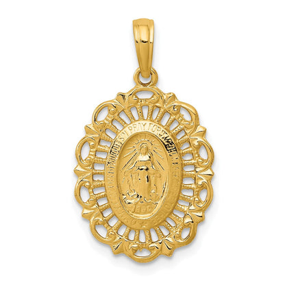 14K Gelbgold Ovales Wundertätige-Medaille-Anhänger** Wait — Korrektur der Genus-/Endungsübereinstimmung: **14K Gelbgold Ovaler Wundertätige-Medaille-Anhänger