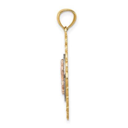 14K Tricolor-Gold Anhänger Unsere Liebe Frau von Guadalupe
