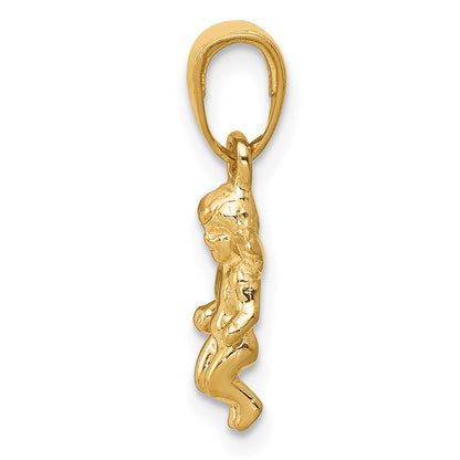 14K Gelbgold 3d Klein Schutzengel Engel Anhänger