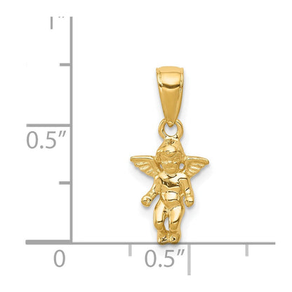 14K Gelbgold 3d Klein Schutzengel Engel Anhänger