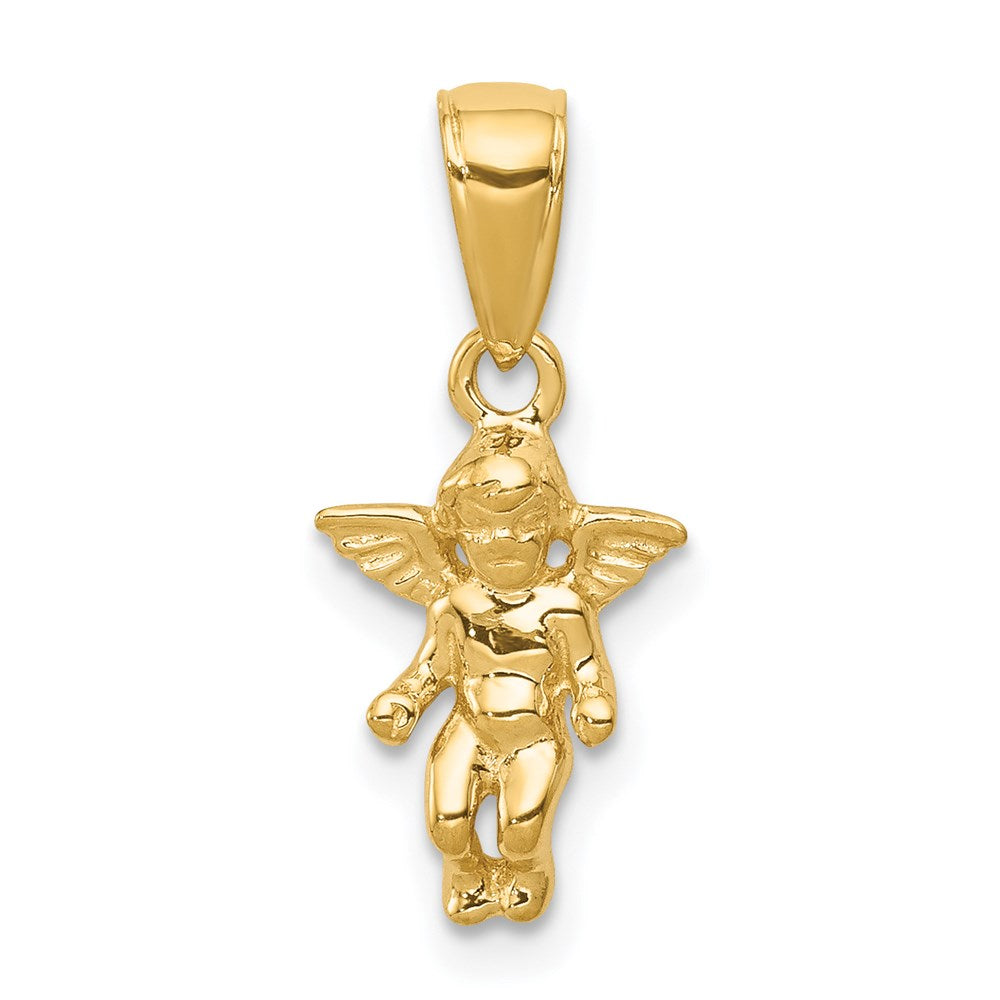 14K Gelbgold 3d Klein Schutzengel Engel Anhänger