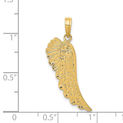 14K Gelbgold Engel Flügel Anhänger