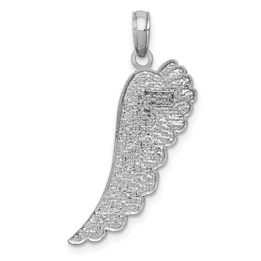 14K Weißgold Engel Flügel Anhänger