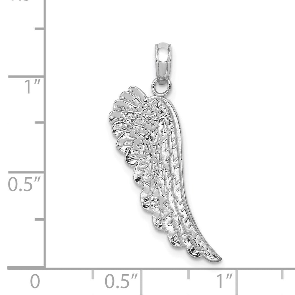 14K Weißgold Engel Flügel Anhänger