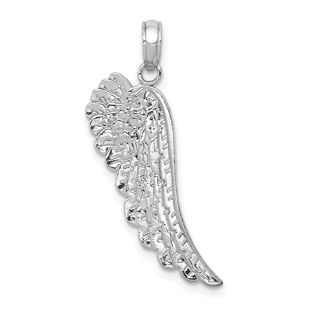 14K Weißgold Engel Flügel Anhänger